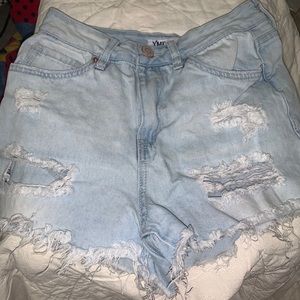 distressed jean shorts
